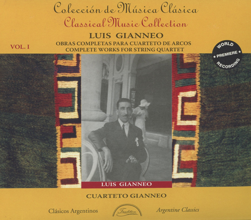 Imagen de apoyo de  GIANNEO, L.: String Quartets (Complete), Vol. 1 (Gianneo String Quartet) - Nos. 1 and 3 / 3 Piezas criollas