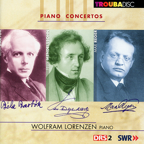 Imagen de apoyo de  MENDELSSOHN, Felix / BARTOK, B. / REGER, M.: Piano Concertos, Vol. 1 (Lorenzen)