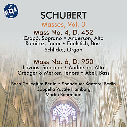 Imagen de apoyo de  SCHUBERT, F.: Masses, Vol. 3 - Masses Nos. 4 and 6 (Spandauer Kantorei Berlin, Cappella Vocale Hamburg, Bach Collegium Berlin, Behrmann)