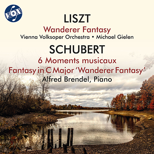 Imagen de apoyo de  SCHUBERT, F.: Wanderer Fantasy (solo and Liszt's orchestral version) / 6 Moments musicaux (Brendel, Vienna Volksoper Orchestra, Gielen)