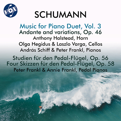 Imagen de apoyo de  SCHUMANN, R.: Music for Piano Duets, Vol. 3 - Andante and Variations, Op. 46 / Studien für den Pedal-Flügel (A. and P. Frankl, Schiff)