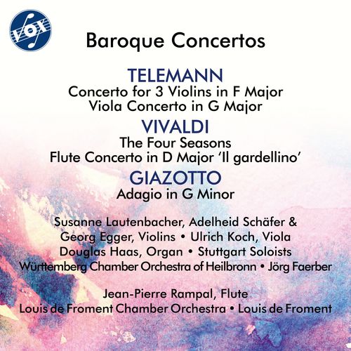 Imagen de apoyo de  Baroque Concertos - VIVALDI, A. / TELEMANN, G.P. (Rampal, Egger, Lautenbacher, Schafer, Koch, Haas, Faerber, Froment)