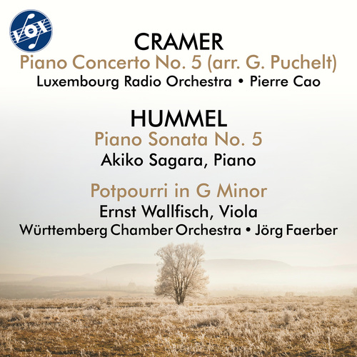 Imagen de apoyo de  CRAMER, J.B.: Piano Concerto No. 5 / HUMMEL, J.N.: Piano Sonata No. 5 / Potpourri (Fantasy), Op. 94 (Wallfisch, Akiko Sagara, Cao, Faerber)