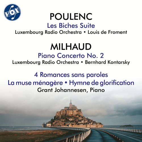 Imagen de apoyo de  MILHAUD, D.: Piano Concerto No. 2 / La muse ménagère / POULENC, F.: Les Biches Suite (Johannesen, Luxembourg Radio Orchestra, Froment, B. Kontarsky)