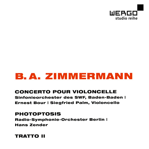 Imagen de apoyo de  ZIMMERMANN, B.A.: Cello Concerto en forme de pas de trois / Photoptosis / Tratto II (Palm, Bour, Zender)