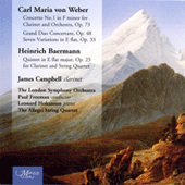 Imagen de apoyo de WEBER, C.M. von: Clarinet Concerto No. 1 / Grand Duo Concertant in E-Flat Major, Op. 48 / BAERMANN, C.: Clarinet Quintet No. 3 (Campbell, Freeman)